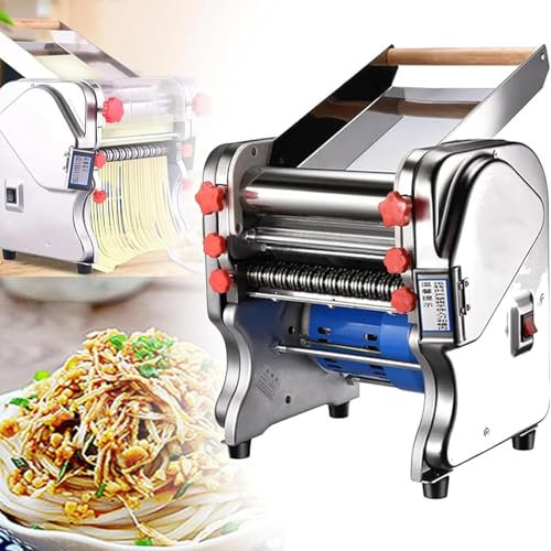 Maquina automática para hacer pasta,550W/750 W,Máquina para Hacer Pasta Eléctrica Comercial,Espaguetis Frescos Caseros En 10 Minutos(Varios tamaños),RollerWidth18cm-KnifeWidth1.8mm