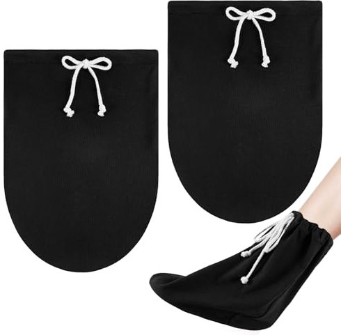 Leikedun 2 fundas para calcetín de escayola para pies, lavable, con cordón ajustable, protección para pies y dedos en caso de lesiones, negro