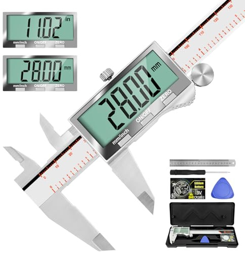 HARDELL Digital Caliper, 6 Inch Caliper with Extra Large LCD Screen, Stainless Steel Caliper Measuring Tool, Auto - Off Feature, Inch and Millimeter Conversion, Digital Micrometer for DIY/Household