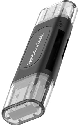 Qsvbeeqj Lettore di schede SDTF USB 2.0 Tipo C Adattatore Per Telefono Computer Supporta 128 Schede di Memoria Spina E Gioca Dispositivo di Trasferimento Dati Portatile SDTF Reader Per PC