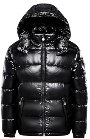 Veste en duvet brillante pour femmes - Veste matelassée chaude d'hiver avec capuche - Manteau en duvet élégant - Veste de plein air résistante au vent - Parka - Vêtement d'hiver pour femmes - Manteau