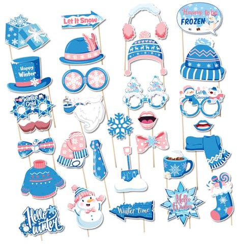 AMISENK Decoraciones de copo de nieve de papel portátil para Navidad, fiestas de invierno, celebraciones, papel reciclable, decoraciones de Navidad