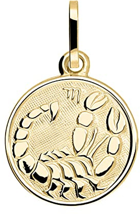 MyGold MOD-06017, Ciondolo segno zodiacale (senza catena), in oro giallo 333 (8 carati), piccolo, diametro 12 mm, rotondo e Oro giallo, colore: Scorpione, cod. A-06017-G303-Sko
