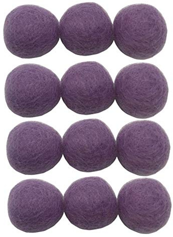 Elaine Room 3cm 30mm Purple Wool Felt Balls Beads 12pcs DIY Crafts Home Decor