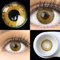 GLAMLENS Flora Honey braun + Behälter | Sehr stark deckende natürliche braune Kontaktlinsen farbig | farbige Monatslinsen aus Silikon Hydrogel | 1 Paar (2 Stück) | DIA 14,50 | Ohne Stärke
