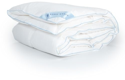 Koru Style Premium Daunen Bettdecke 135x200 cm – 100% Daunen – Bettdecke Winter – Daunendecke 135x200 cm – Made in Germany – Wärmeklasse 3 (warm)
