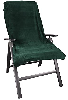 jilda-tex Skyddsöverdrag för trädgårdsstol, stoldyna, strandstol, solstol, liggstol, dyna, 100 % bomull 65 x 130 cm (stoldyna grön)