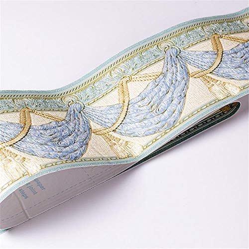 GouieRylin Wall Border-Autoadesivo adesiva muro decorativa Tapparella blu 10.6cm X 500CM