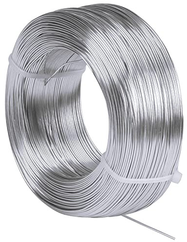 200 m / 656 ft Aluminium Basteldraht, 1mm Silber Basteldraht, 18 Gauge Modellieren Metalldraht, Biegsamer Modellierdraht Für DIY Skulpture Modellbau, Fahrradmodell, Perlen Schmuckher Stellung
