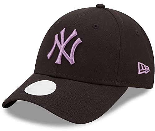 New Era New York Yankees MLB League Essential Black Purple 9Forty Adjustable Women Cap - One-Size