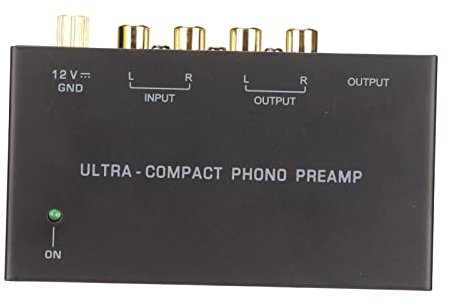Préampli pour Platine Vinyle Phono, Préamplificateur Phono, Préampli Phono PP400 Préamplificateur de Tourne-Disque Professionnel à Faible Bruit avec pour tourne-disque(100-240V)