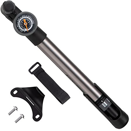 GIYO Mini Bike Pump with Gauge 2 Stage HP/HV 120 PSI Schrader & Presta Bike Tire Pump | Easy Inflation for Road & MTB | Frame Mount Included | Taiwan Made (GP-993)