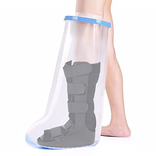 Fasola Protector Escayola Pierna Antideslizante Adulto, Funda Pierna Escayola Ducha Reutilizable Para Muslo, Pierna, Rodilla, Pie, Cubre Escayola Pierna Mantenga el Vendaje Seco Durante el Baño