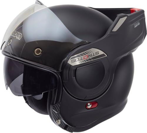 BEON Stratos – Sportlicher Fighterjet-Systemhelm – ECE 22.06 zugelassen, Rollerhelm, Motorradhelm, Helm für Motorrad, Roller, Moped, Moped