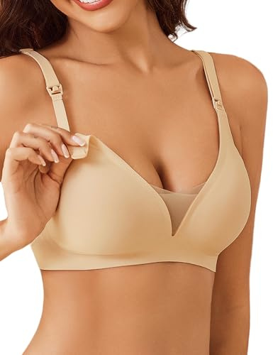 Avidlove Nursing Bras for Breastfeeding Seamless Ultra Comfort Pregnancy Maternity Wireless Bralette Nude
