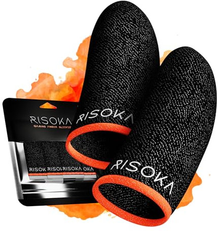 RISOKA 10 Piezas Gaming Finger Sleeves - para el Juego móvil - PUBG Finger Sleeve - Finger Sleeve Gaming - PUBG Mobile Gaming Finger Sleeve - Finger Gloves - Mobile Thumb Trigger Touchscreen