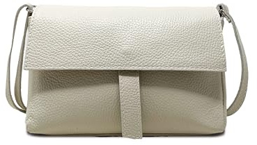 Chicca Borse Tracollina Borsa Donna in Pelle Dollaro Clutch Borsetta a Spalla (Beige)
