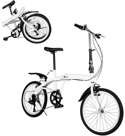 Fridgestea 20 Zoll Fahrrad, 6 Gang Faltrad Klappräder Bike, Höhenverstellbares Klappfahrrad Jugendfahrrad Fahrräder für Erwachsene Jungen Mädchen