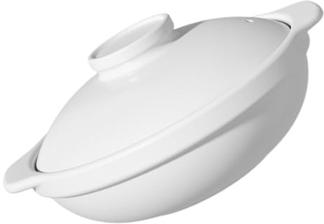 ELAYARD Casseruola in Ceramica Per Uso Domestico Casseruola Coperchio Pentola Per Cucinare Zuppe e Brasare Pollo Materiale Ceramico Resistente Doppi Manici Comodi Per Trasporto e Utilizzo