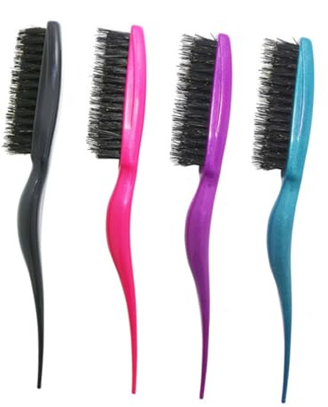 Veemoon 4 Piezas Cepillo Pelo de Cerdas de Jabalí Cepillo para Cardar Cerdas de Jabalí Unidades para Peluquería Cardar el Cabello