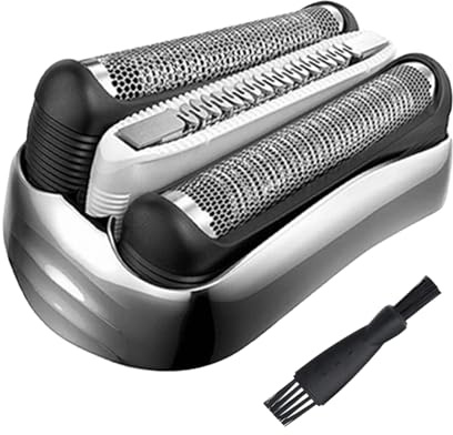 32S Ersatzrasierköpfe kompatibel mit Braun Series 3 Elektrische Rasiermesser - kompatibel mit Braun Series 3 3040s, 3010s, 310s, 3000s, 3050cc, 3080s, 390cc, 5-Blade Edelstahlfolie & Schneider