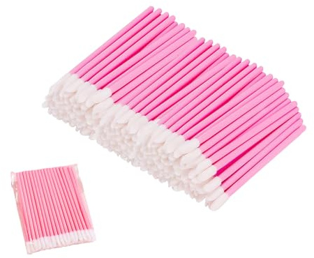 200 Pcs Disposable Lip Wands,Pink Lip Brush Wands Lipstick Brushes Applicators Disposable,Gloss Concealer Brushes for Women Lipstick Gloss Concealer Makeup Tool Erase Eyeliner,with Comfortable Handle