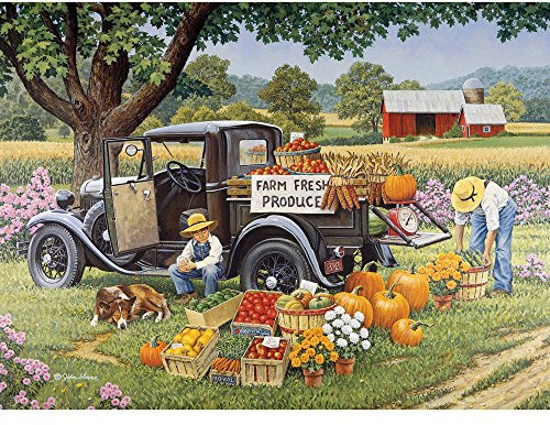 Bits and Pieces - 2000 Piece Jigsaw Puzzle for Adults - Home Grown - 2000 pc Fall on the Farm Jigsaw by Artist John Sloane