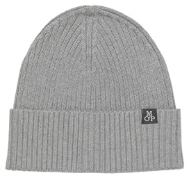 Marc O'Polo Herren Strickmütze aus Bio-Baumwolle Beanie, Grau (Grey Melange), One Size