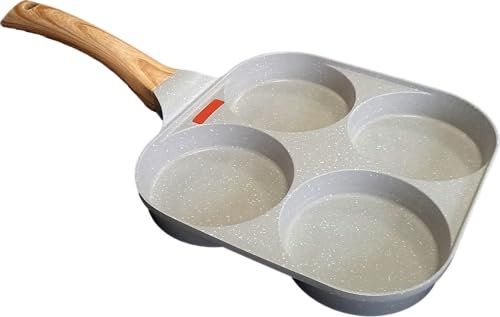 WONDER PAN XL MYBO TV - Poêle 4 Compartiments - Antiadhésive - Tous Feux Dont Induction - Spatule en Silicone - Livre de Recettes digital - Diamètre de chaque compartiment 11cm FORMAT XL