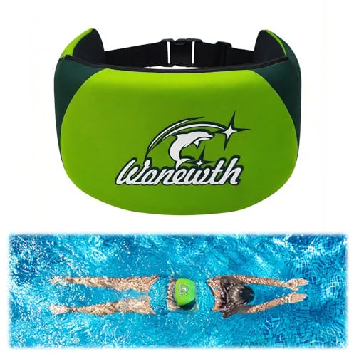 WONEWTH Swim Belt,Flotation Belt for Adults,Aqua Jogging Belt with Zippered Pocket & Adjustable Buckle,3-Section EPE Water Aerobics Belt for Swimming Training Pool Water Exercise