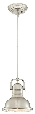 Westinghouse Lighting 6334600 Boswell One-Light LED Indoor Mini Pendant, Brushed Nickel Finish Frosted Prismatic Acrylic