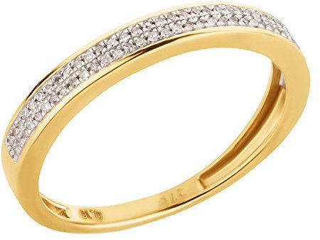 Ardeo Aurum Damenring aus 375 Gold Gelbgold mit 0,1 ct Diamant Brillant Memory-Ring Eternity Verlobungsring