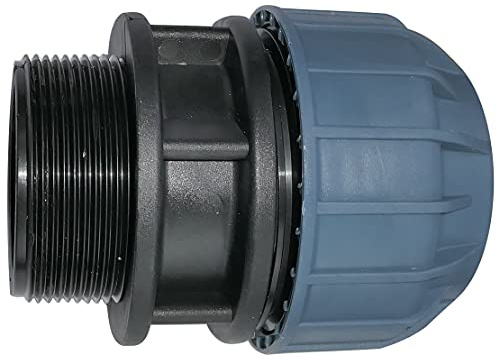 AERZETIX – C51906 – muff/gängadapter – kompressionsreducerare rak – anslutning yttre gänga 2 tum – för vattenslang Ø 50 mm – tillverkad av polypropylen – koppling/reparation