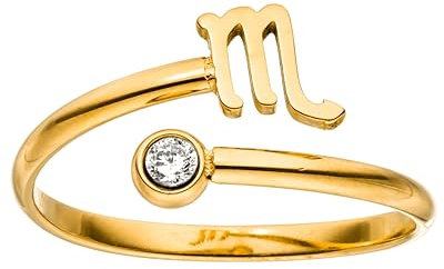 Purelei® Sternzeichen Ring Skorpion (Gold) – Wasserfester Damenring aus langlebigem Edelstahl – Verstellbare Ringe von Größe 50 bis 60 – Modeschmuck für deinen individuellen Look
