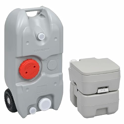 BaraSh Tragbare Camping-Toilette mit Wasserbehälter Wohnwagen Toilette Chemie Mobiles Klo