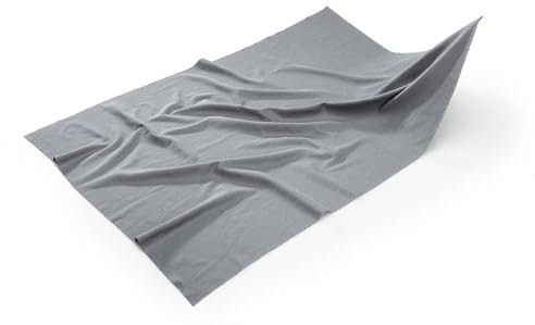 SAUGAUF Mikrofaser Filigranes Gläsertuch grau für strahlenden Glanz von MEGA Clean Professional Brillenputztuch für Brillen, Bildschirme, Gläser