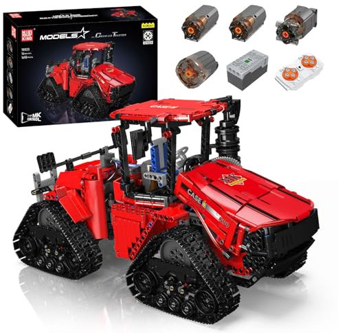 Mould King 18020 Technik Traktor Bauspielzeug, Ferngesteuerter Traktor mit 4 Motor Baufahrzeug Modellset, Bausteine Spielzeug Geschenke für Erwachsene und Kinder (1698 Teile)