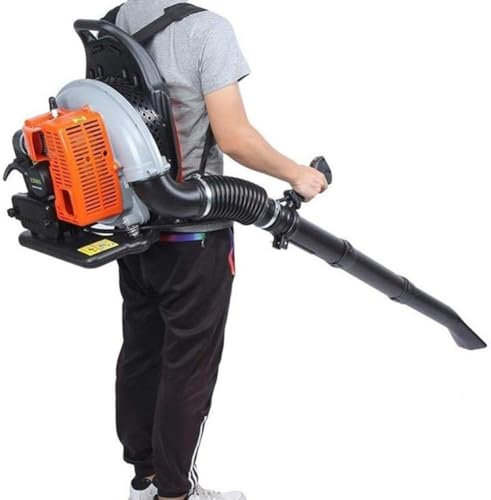 Potente soplador de hojas de gasolina de 63,3 cc, práctico soplador de mochila de 2 tiempos con motor refrigerado por aire, TDF - 0,3 m³/S flujo de aire