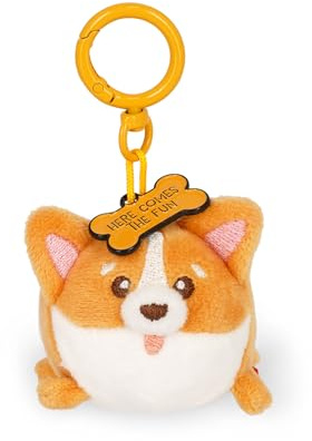 Legami - ¡Llavero Super Soft! Tema Corgi, Llavero de Peluche, Colgante con Mensaje Grabado y Mosquetón de Zinc, 7x11 cm