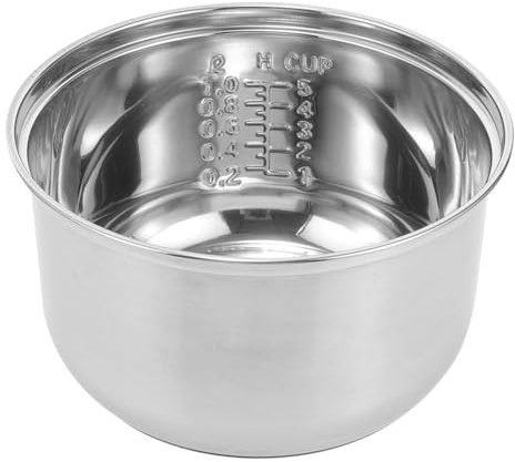 Operitacx 4 Cup Rice Cooker Inner Pot Replacement 304 Stainless Steel 2L Non-Stick Cooking Pot Liner for Household Electric Rice Cooker Accessory