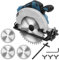 Professional Kreissäge kompatibel mit Makita 18 V Akku mit 2 Sägeblättern (185mm), Schnitttiefe: 64mm, Handkreissäge, Akku-Kreissäge Bürstenlose Säge mit Einstellbarer Schnittwinkel Tiefe für Holz