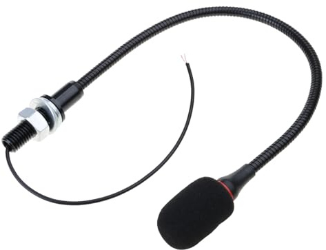 Micrófono omnidireccional de cuello de cisne con cable de extremo desnudo para transporte público y transmisión en vivo