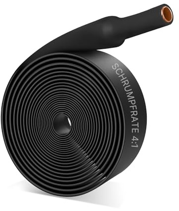 Storystore Krympslang krympslangar med lim, vattentät och isoleringsband, krympslang svart för kabelisolering, kabelbuntning, reparationer (Ø 12 mm & 2 m)