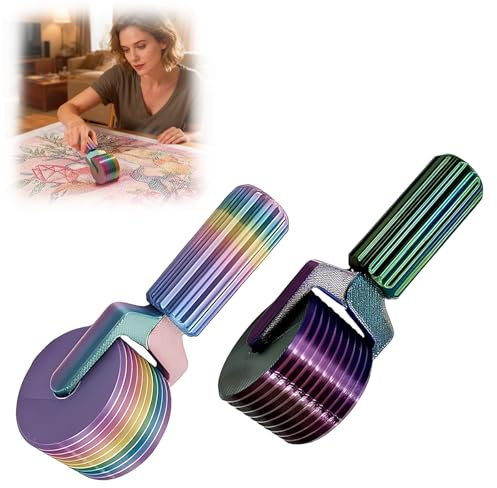 2Pack Diamond Art Roller Tool, Diamond Painting Accessories, 3D DIY Craft Tools for Rhinestone Embroidery, Craft Press Rollers for Easy-Grip Hand Smooth Pressing (Colorful)