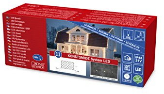 Konstsmide 4813-807 LED Hightech System-förlängning/ljusnät/för utomhusbruk (IP44)/100 bärnstensfärgade dioder/svart softkabe