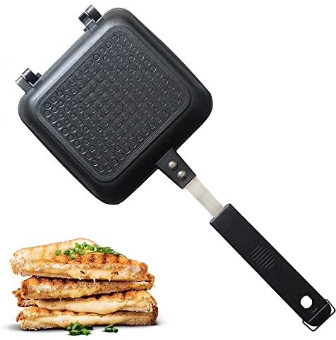 Toasted Sandwich Maker - Panini Press or Grilled Cheese Maker - Stove Top Toastie Non-Stick Ideal for Indoors and Outdoors by Jean Patrique