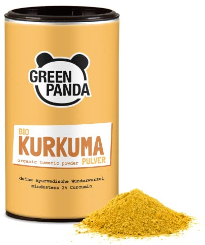 GREEN PANDA® Curcuma in polvere Bio | Curcuma Bio di altissima qualità testata e certificata | Perfetta per il golden milk | 170g