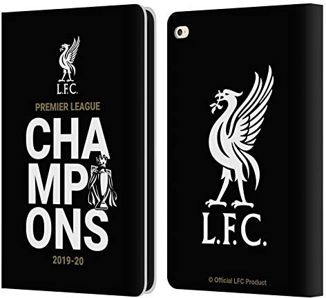 Head Case Designs Offizielle Liverpool Football Club Schwarz Typografie 2020 Meister Leder-Wallet-Hülle Kompatibel mit Apple iPad Air 2 (2014)
