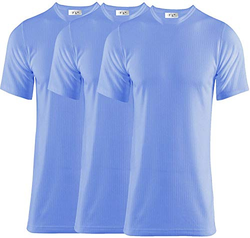 Thread Linens 3 Pack Mens Thermal T Shirt, Body Warmer Base Layer Underwear Top for Men Size S-XXL (Blue, M)