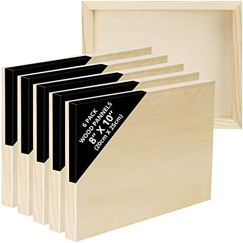 Belle Vous Naturbelassene Holz Leinwand aus Lindenholz (6 Stk) - 20 x 25 cm - Natürliche Linden-Holz Platte - Holzrohlinge zum Bemalen für Enkaustik Malerei, Acryl Gießen & Kunsthandwerk